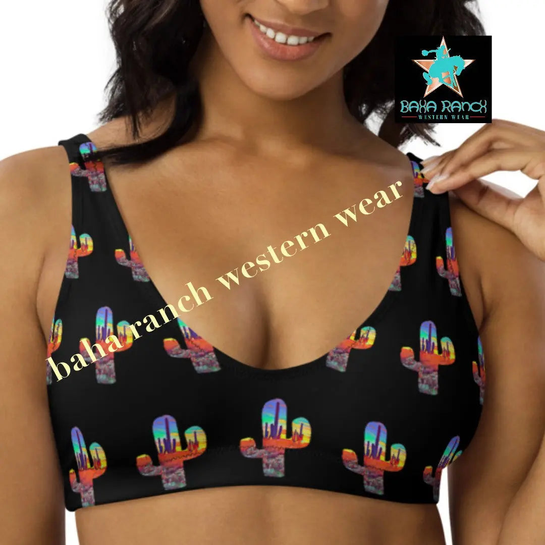 Ready To Ship Yeehaw Sunset Desert Bikini Top Medium Baha Ranch Western Wear