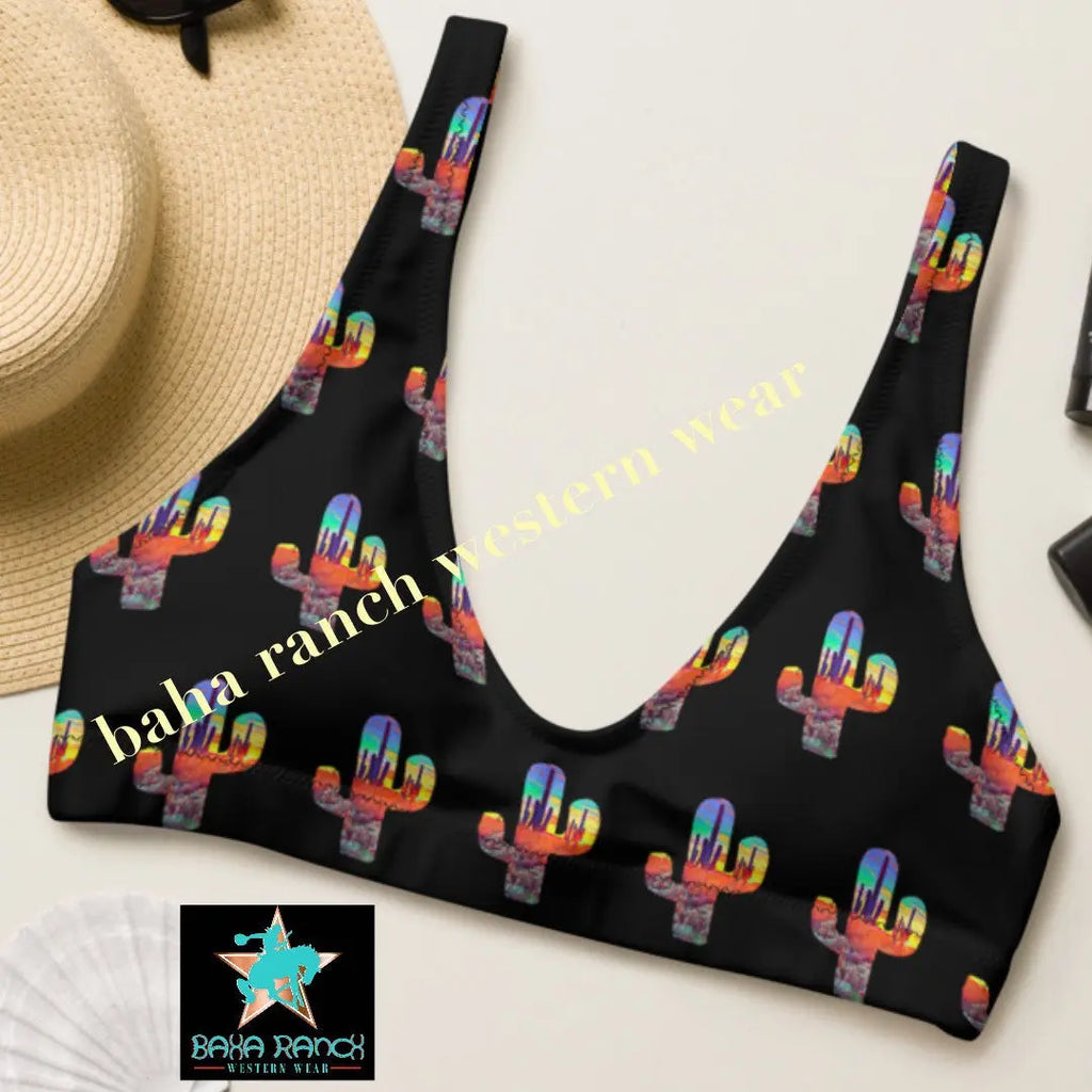 Ready To Ship Yeehaw Sunset Desert Bikini Top Medium Baha Ranch Western Wear