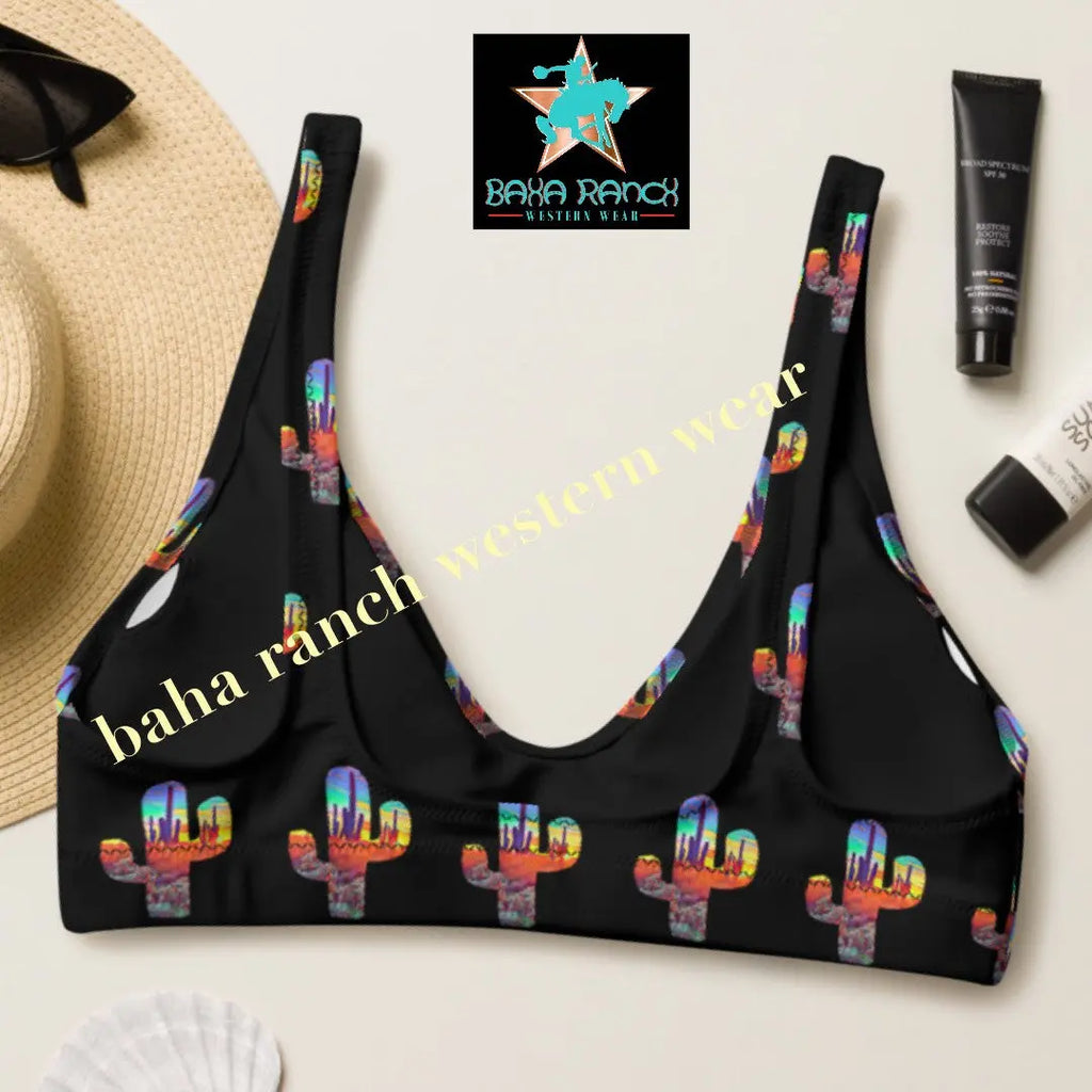 Ready To Ship Yeehaw Sunset Desert Bikini Top Medium Baha Ranch Western Wear