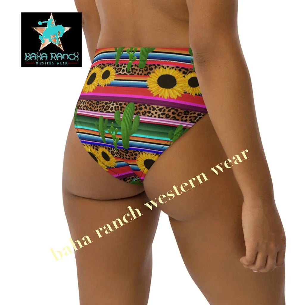 Yeehaw Sunflower Serape Cactus Bikini Bottom Baha Ranch Western Wear