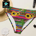 Yeehaw Sunflower Serape Cactus Bikini Bottom Baha Ranch Western Wear