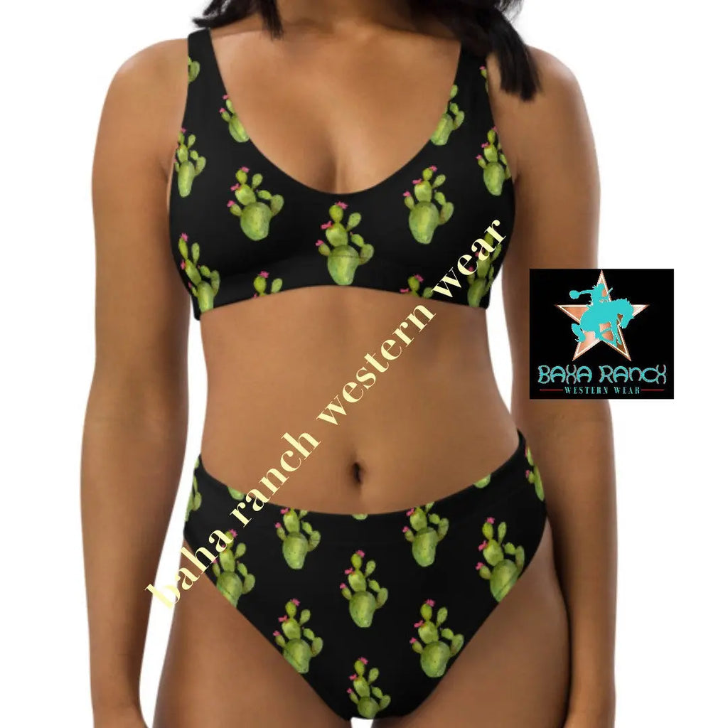 Yeehaw All Over Cactus Bikini Baha Ranch Western Wear
