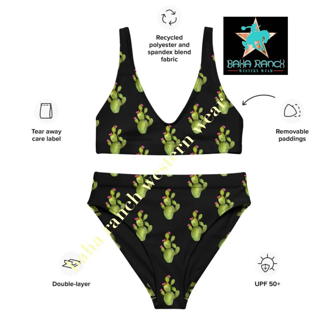 Yeehaw All Over Cactus Bikini Baha Ranch Western Wear