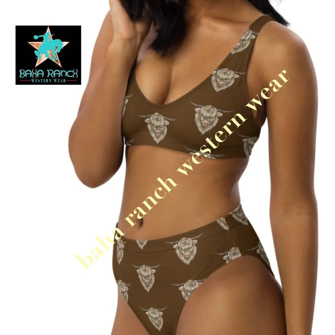 Yeehaw Highland Cow Bikini Baha Ranch Western Wear