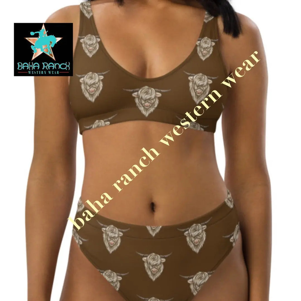 Yeehaw Highland Cow Bikini Baha Ranch Western Wear
