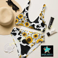Yeehaw Cow Print Sunflower Bikini Baha Ranch Western Wear