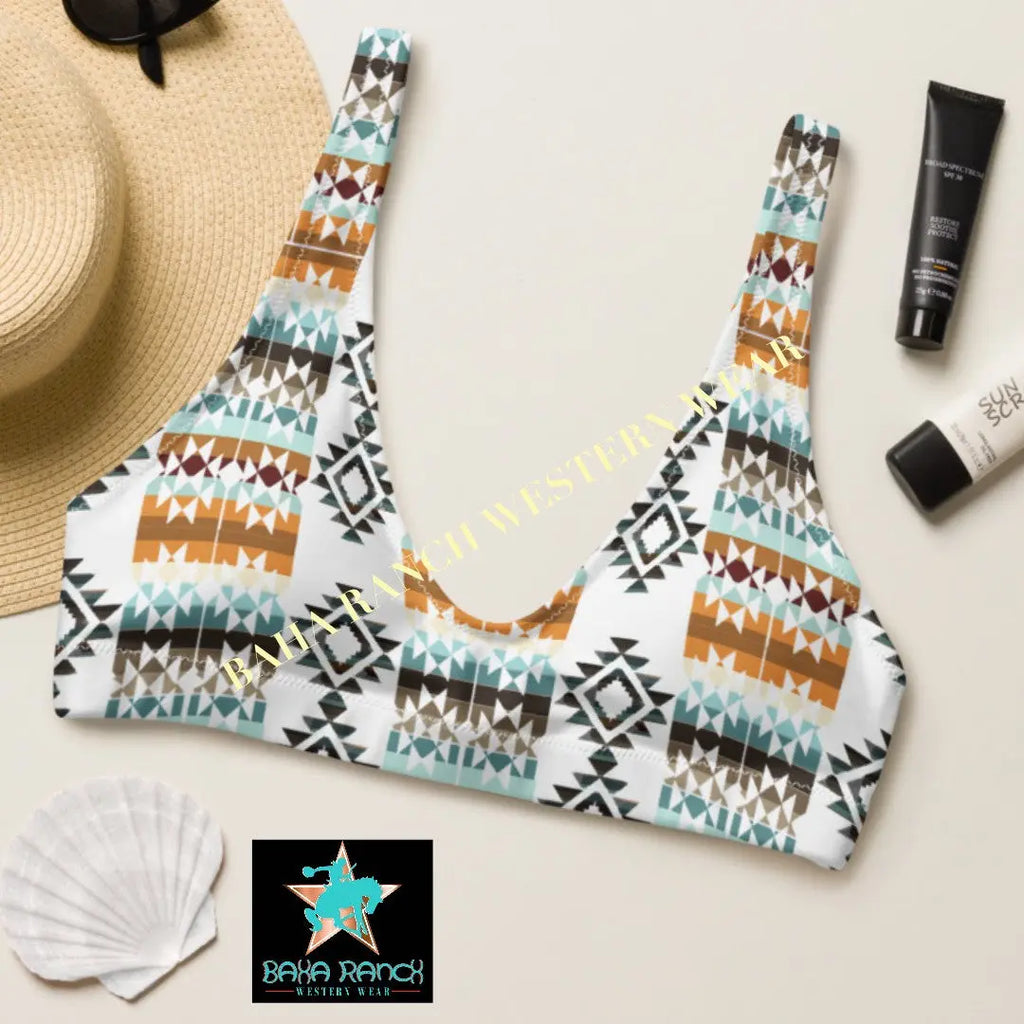 Yeehaw Aztec Print Bikini Top Baha Ranch Western Wear
