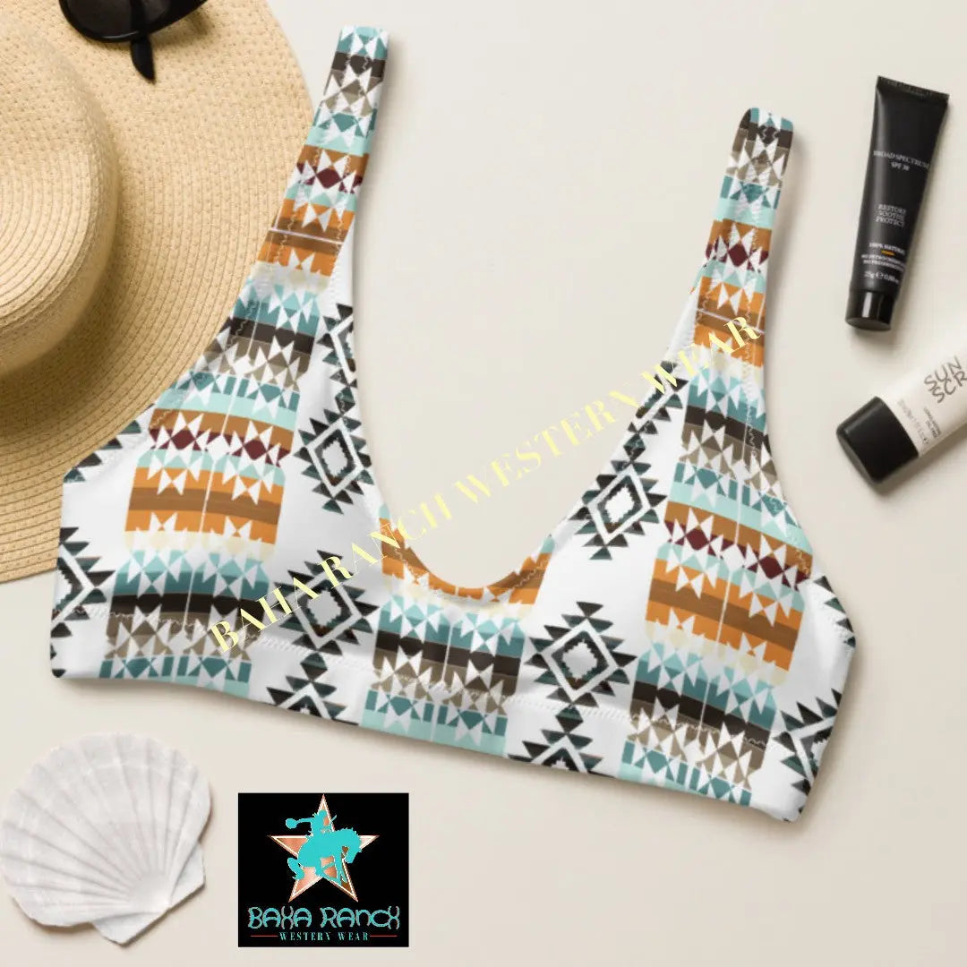 Yeehaw Aztec Print Bikini Top Baha Ranch Western Wear