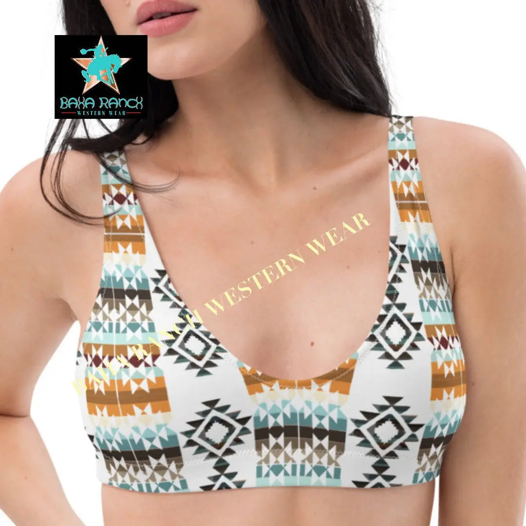 Yeehaw Aztec Print Bikini Top Baha Ranch Western Wear