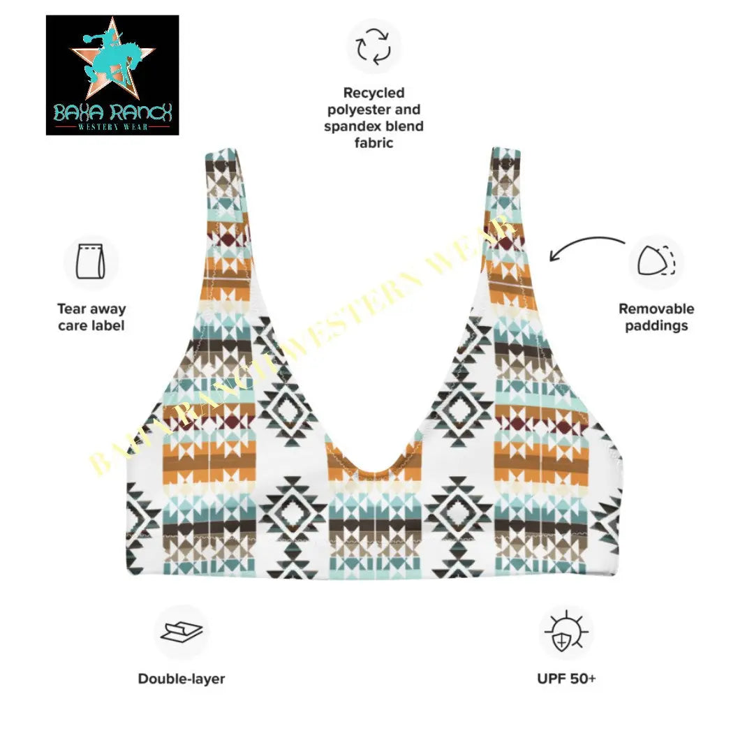 Yeehaw Aztec Print Bikini Top Baha Ranch Western Wear