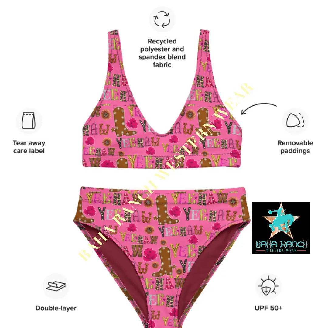 Yeehaw Pink Yeehaw Bikini Baha Ranch Western Wear