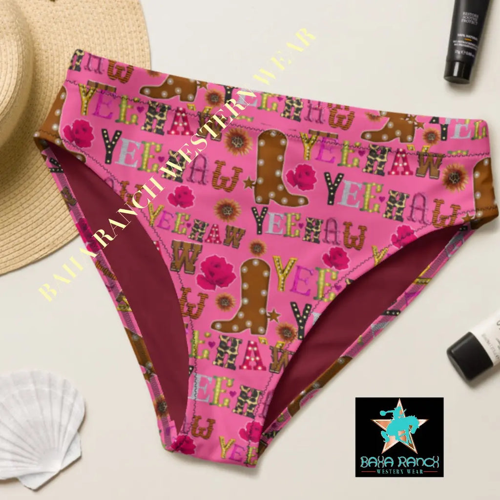 Yeehaw Pink Yeehaw Bikini Bottom Baha Ranch Western Wear