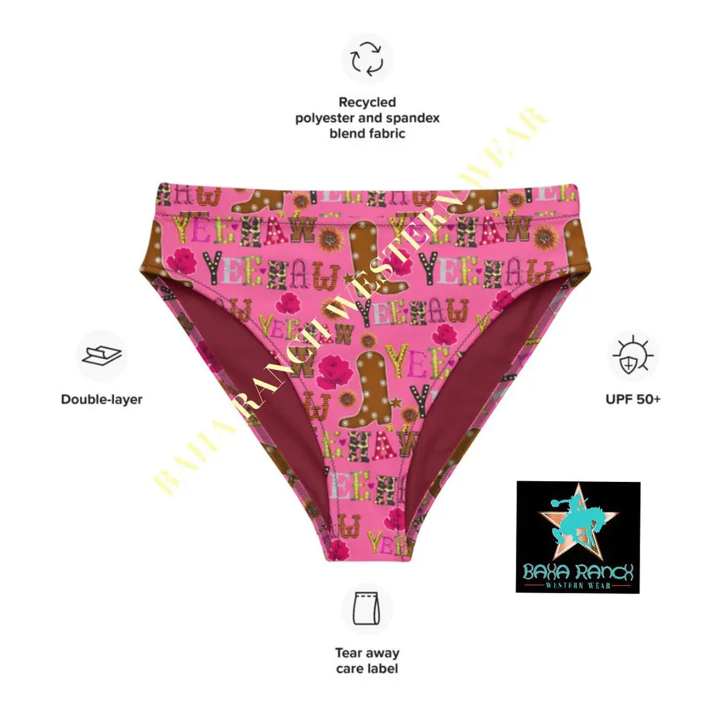 Yeehaw Pink Yeehaw Bikini Bottom Baha Ranch Western Wear