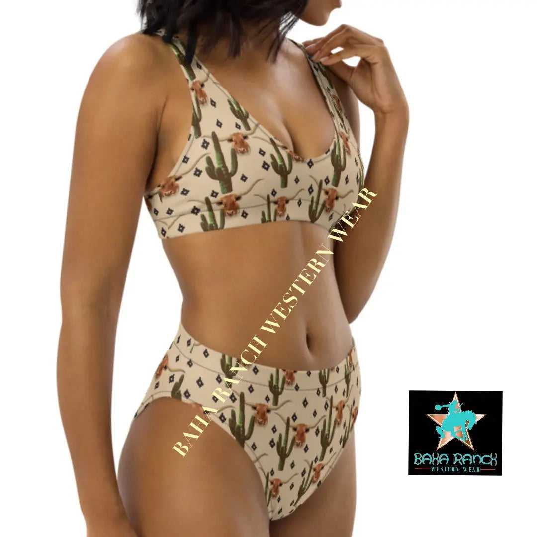 Yeehaw Longhorn Ranch Cactus Bikini Baha Ranch Western Wear
