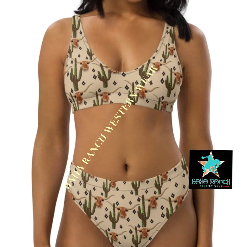 Yeehaw Longhorn Ranch Cactus Bikini Baha Ranch Western Wear