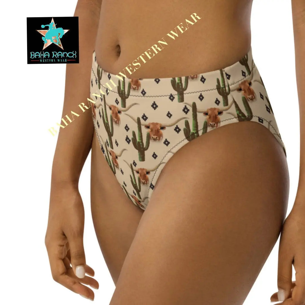 Yeehaw Longhorn Ranch Cactus Bikini Bottom Baha Ranch Western Wear