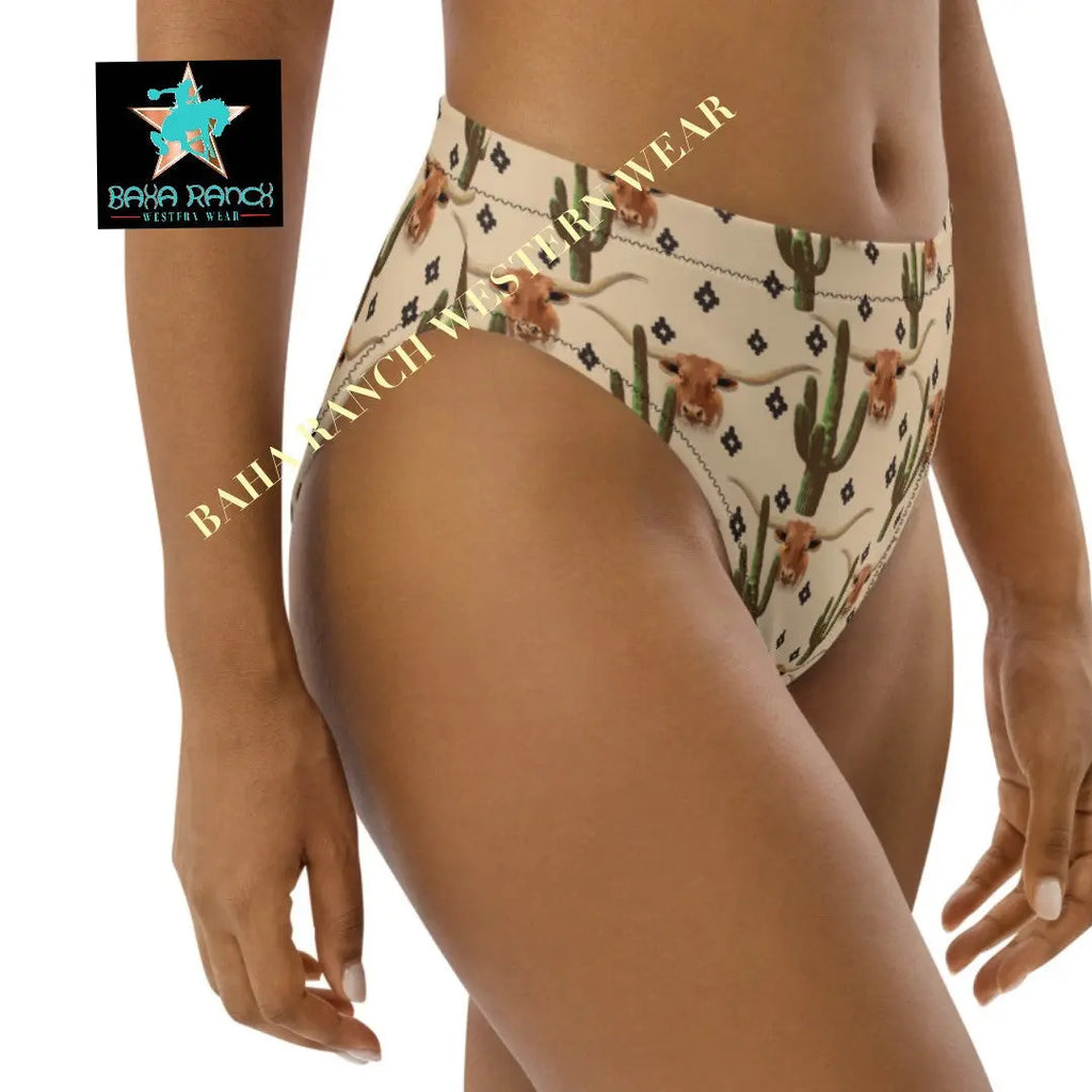 Yeehaw Longhorn Ranch Cactus Bikini Bottom Baha Ranch Western Wear