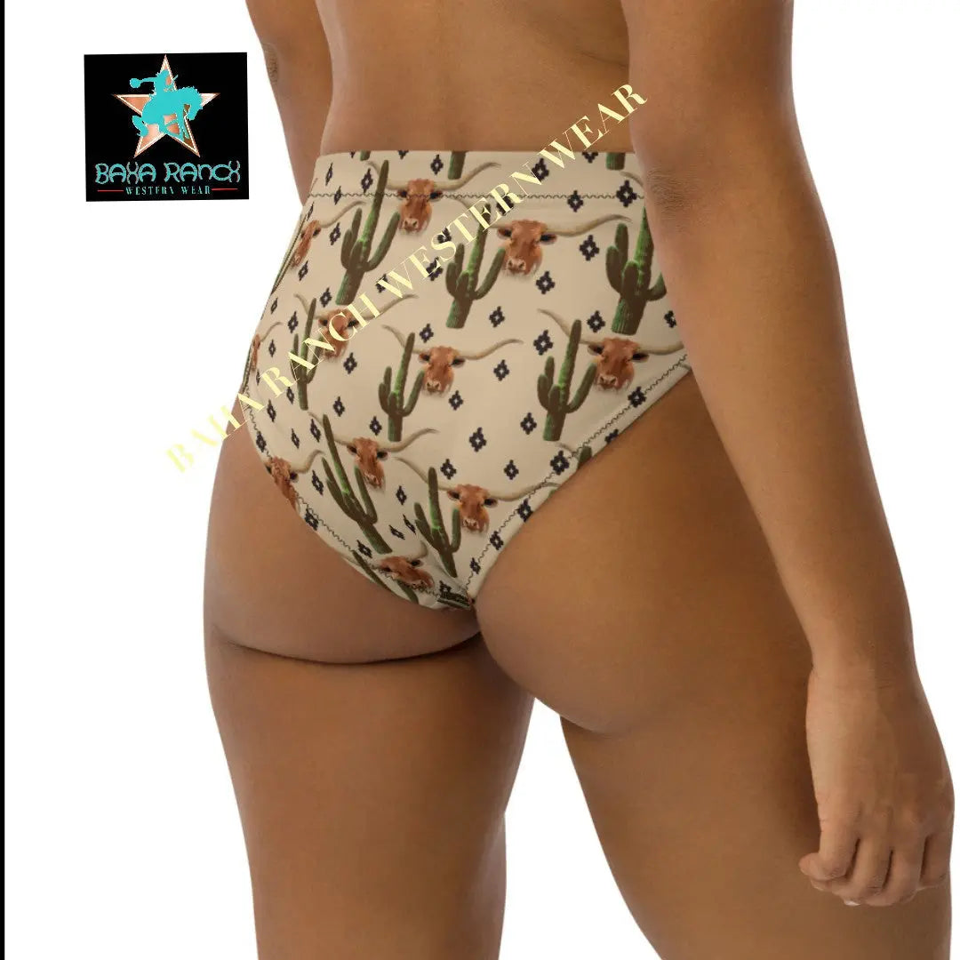 Yeehaw Longhorn Ranch Cactus Bikini Bottom Baha Ranch Western Wear