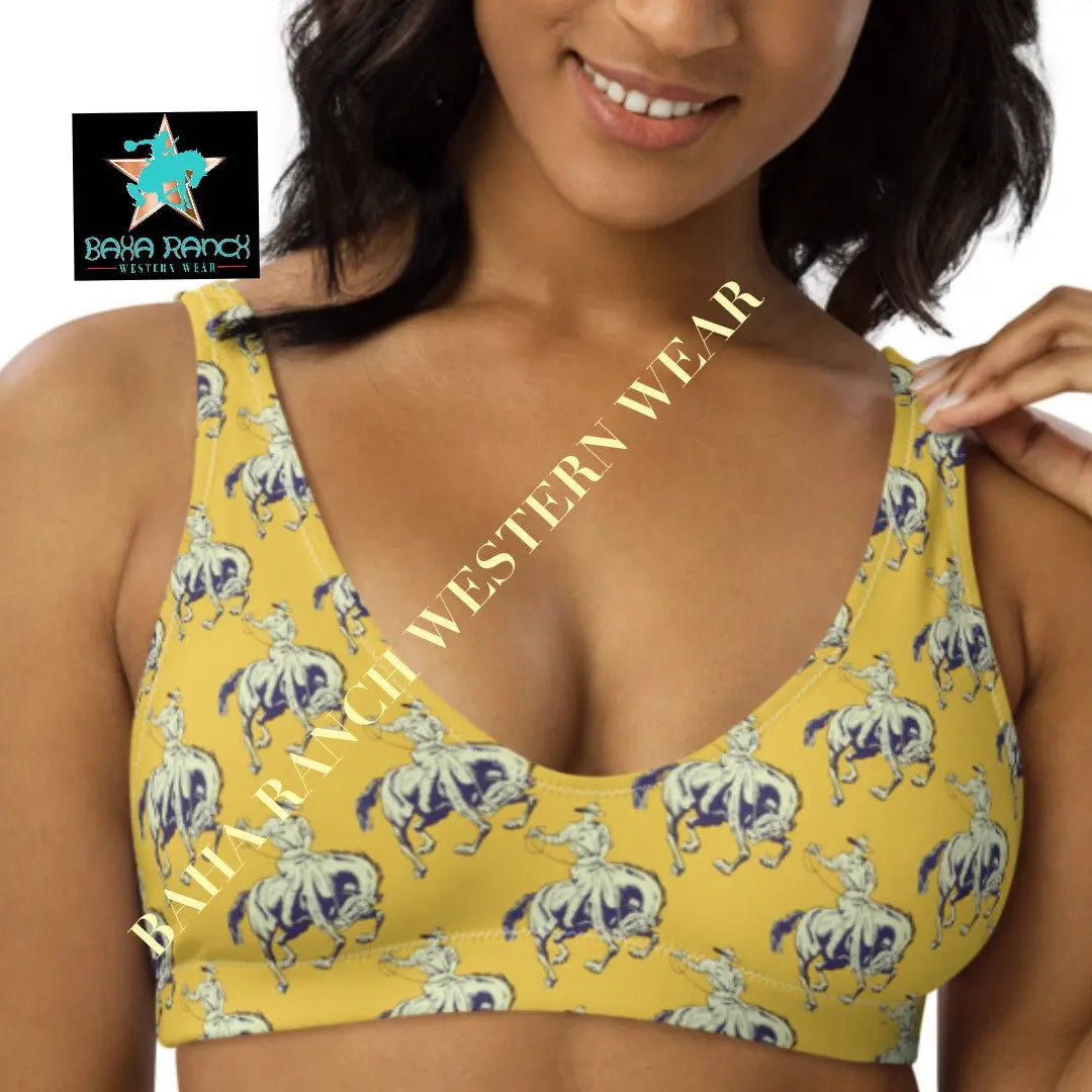Yeehaw Vintage Bronc Buster Bikini Top Baha Ranch Western Wear