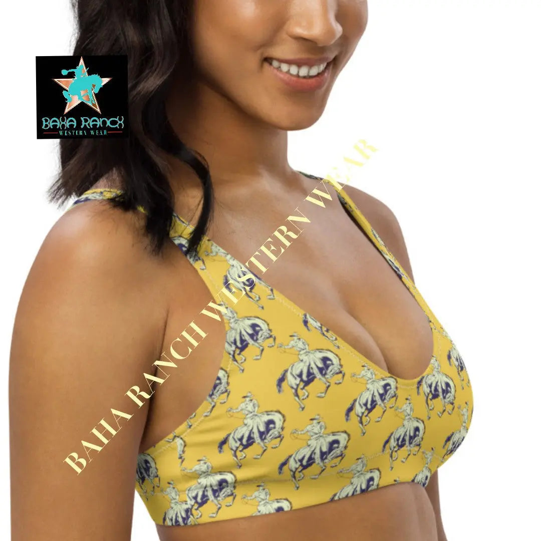 Yeehaw Vintage Bronc Buster Bikini Top Baha Ranch Western Wear