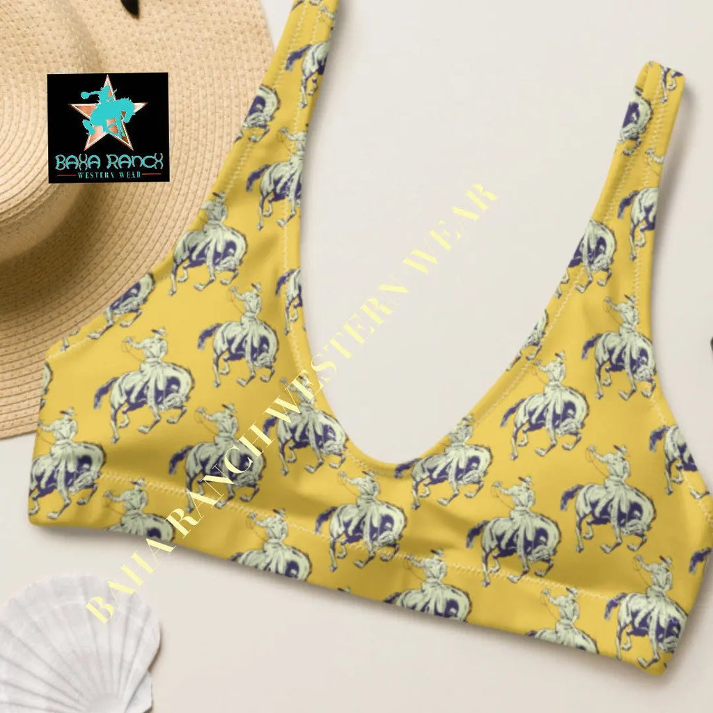Yeehaw Vintage Bronc Buster Bikini Top Baha Ranch Western Wear