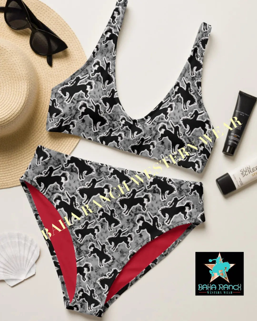 Yeehaw Rodeo Bronc Bikini Baha Ranch Western Wear
