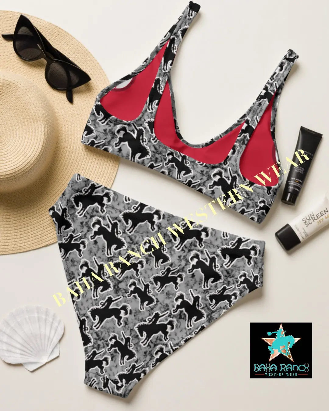 Yeehaw Rodeo Bronc Bikini Baha Ranch Western Wear