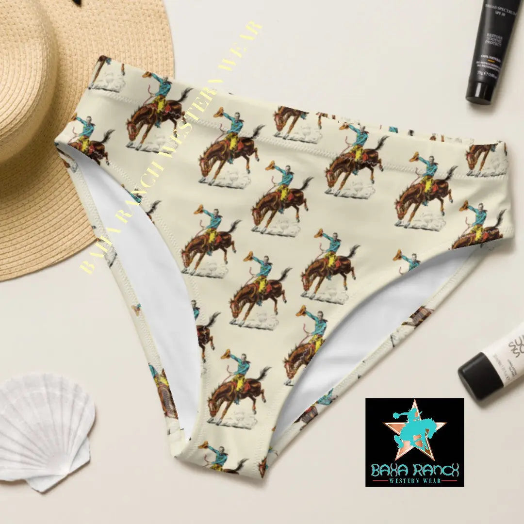 Baha Ranch Yeehaw Vintage Rodeo Cowboy Bikini Bottom Baha Ranch Western Wear