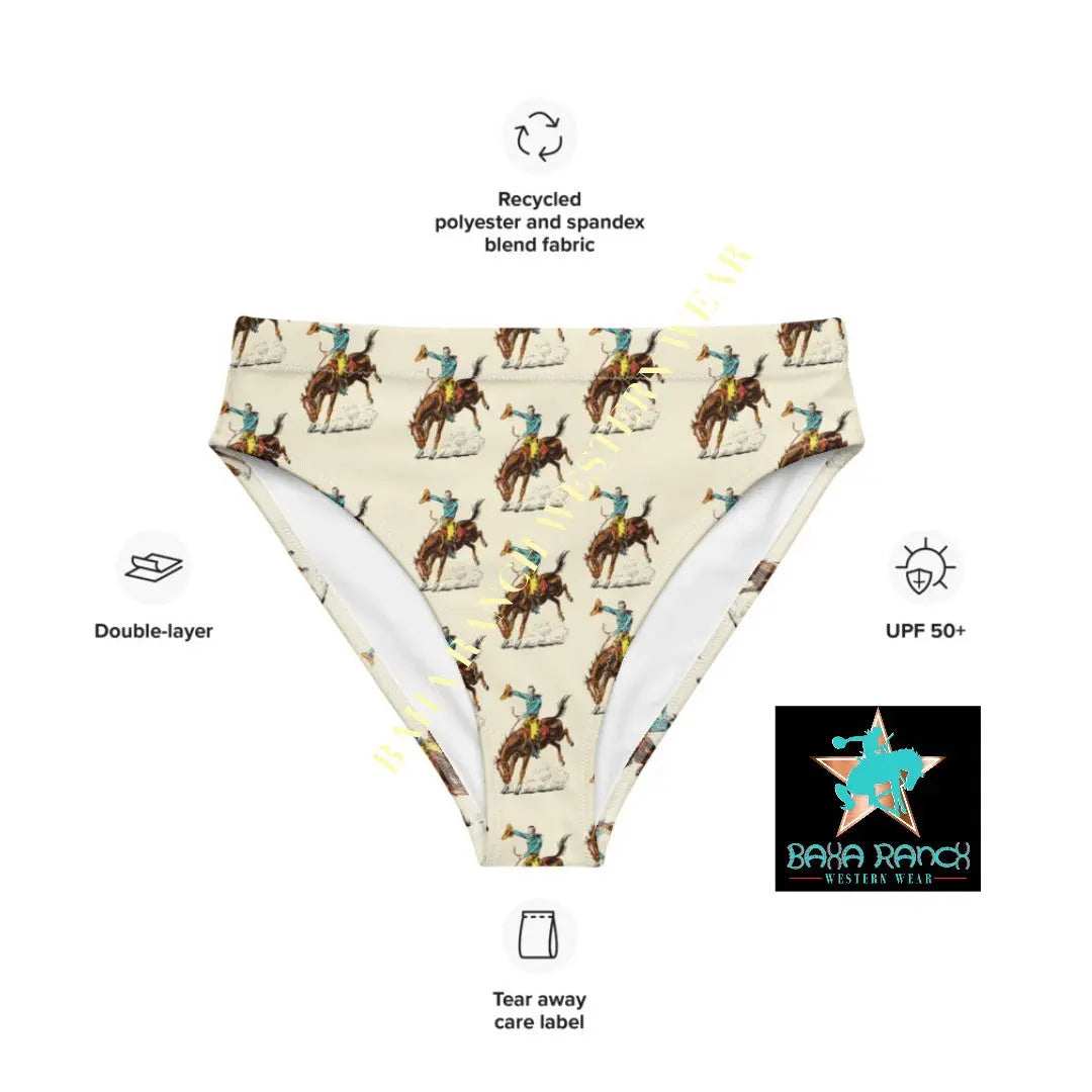 Baha Ranch Yeehaw Vintage Rodeo Cowboy Bikini Bottom Baha Ranch Western Wear