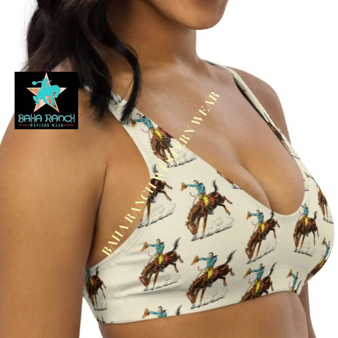 Baha Ranch Yeehaw Vintage Rodeo Cowboy Bikini Top Baha Ranch Western Wear