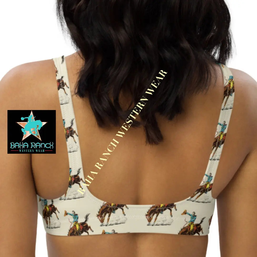 Baha Ranch Yeehaw Vintage Rodeo Cowboy Bikini Top Baha Ranch Western Wear