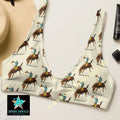 Yeehaw Vintage Rodeo Cowboy Bikini Top Size Medium Ready to ship Baha Ranch Western Wear