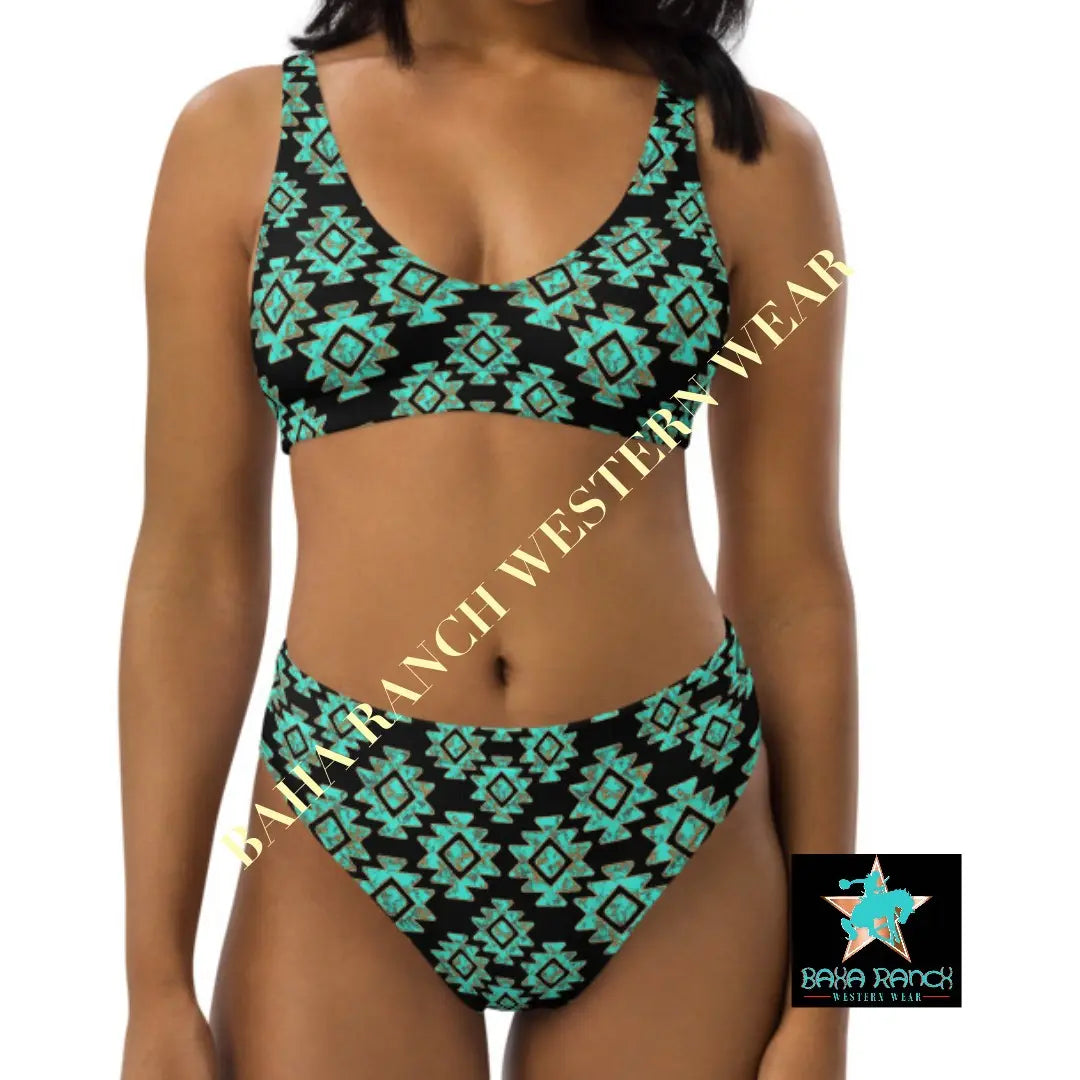 Baha Ranch Yeehaw Turquoise Aztec Bikini Baha Ranch Western Wear