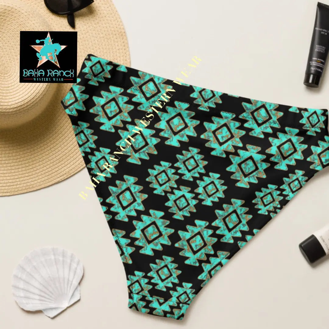 Baha Ranch Yeehaw Turquoise Aztec Bikini Bottom Baha Ranch Western Wear