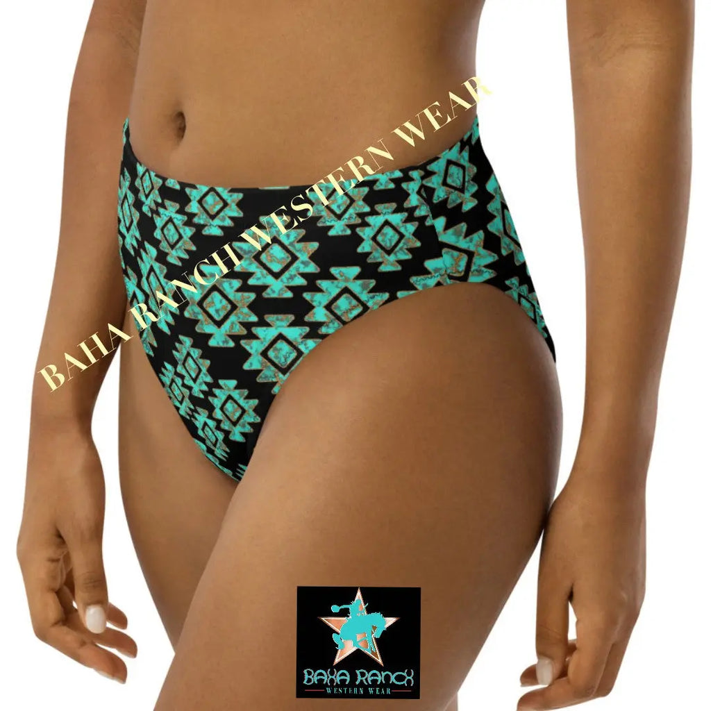 Baha Ranch Yeehaw Turquoise Aztec Bikini Bottom Baha Ranch Western Wear