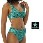 Baha Ranch Yeehaw Turquoise Floral Leather Print Bikini Baha Ranch Western Wear