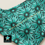 Baha Ranch Yeehaw Turquoise Floral Leather Print Bikini Top Baha Ranch Western Wear
