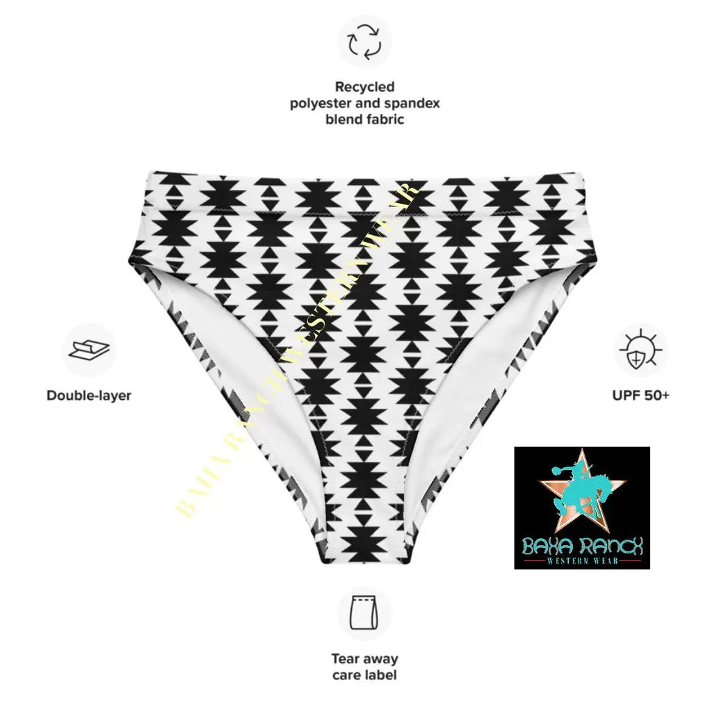Baha Ranch Yeehaw White Aztec Bikini Bottom Baha Ranch Western Wear