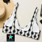 Baha Ranch Yeehaw White Aztec Bikini Top Baha Ranch Western Wear