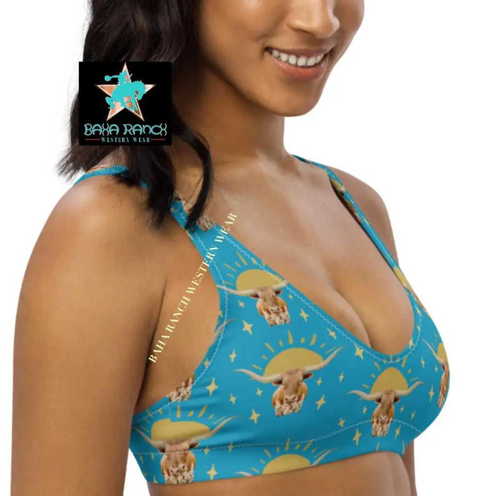 Yeehaw Longhorn Sunshine Bikini Top Baha Ranch Western Wear