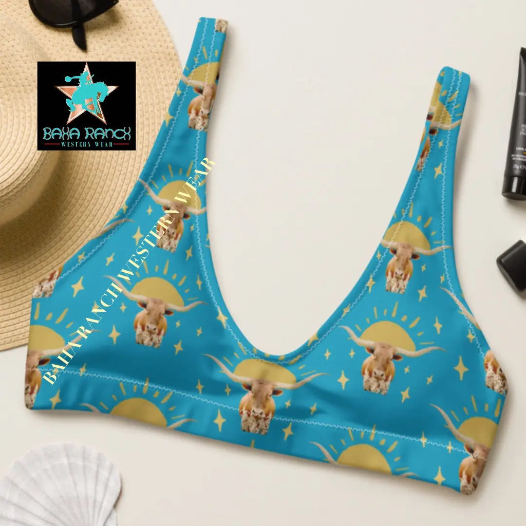 Yeehaw Longhorn Sunshine Bikini Top Baha Ranch Western Wear