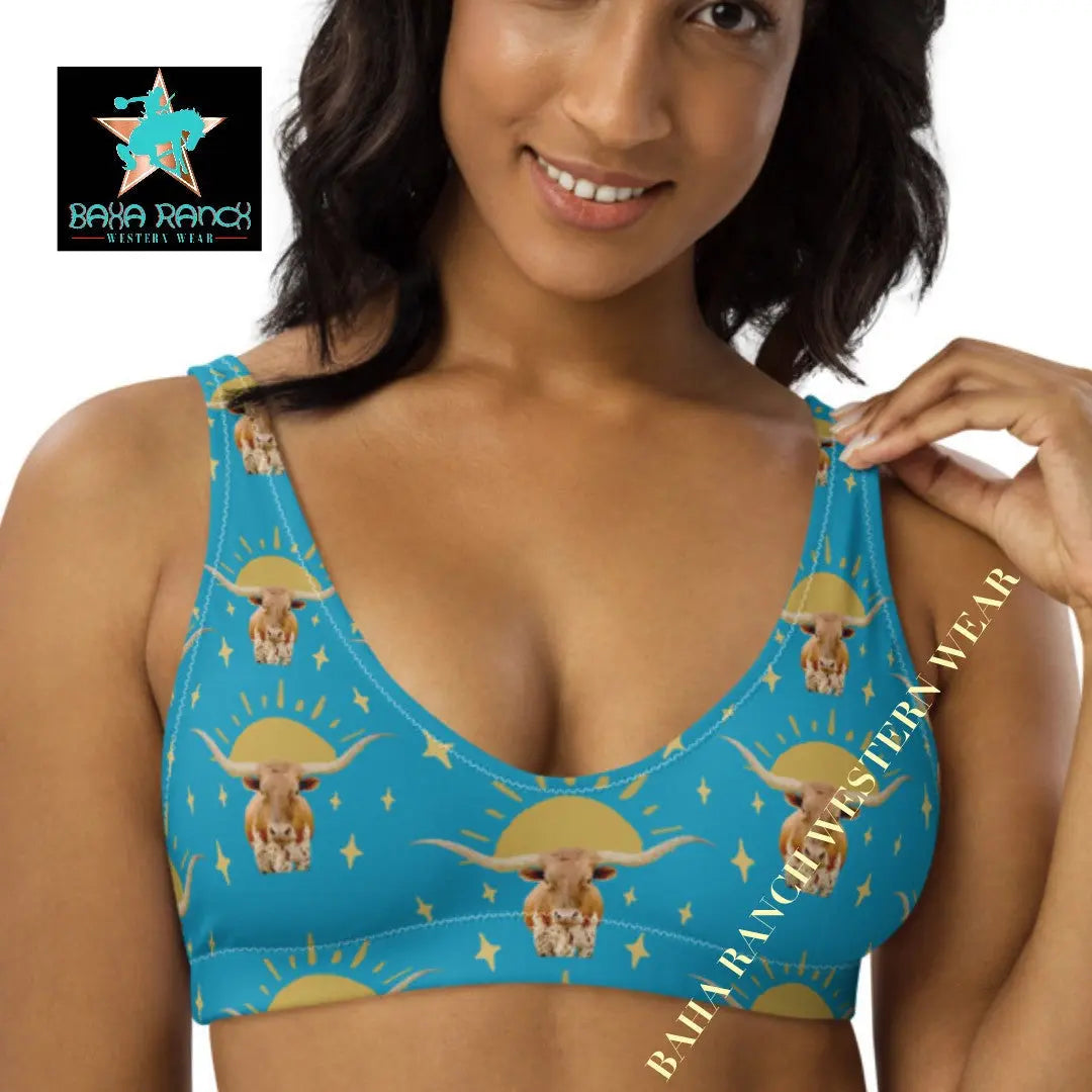 Yeehaw Longhorn Sunshine Bikini Top Baha Ranch Western Wear