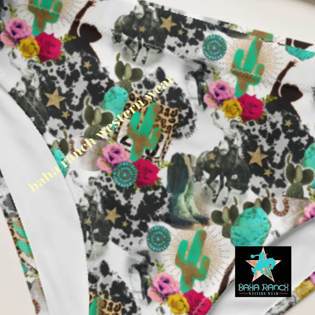 Baha Ranch Yeehaw Funky Cowgirl Collage Bikini Baha Ranch Western Wear