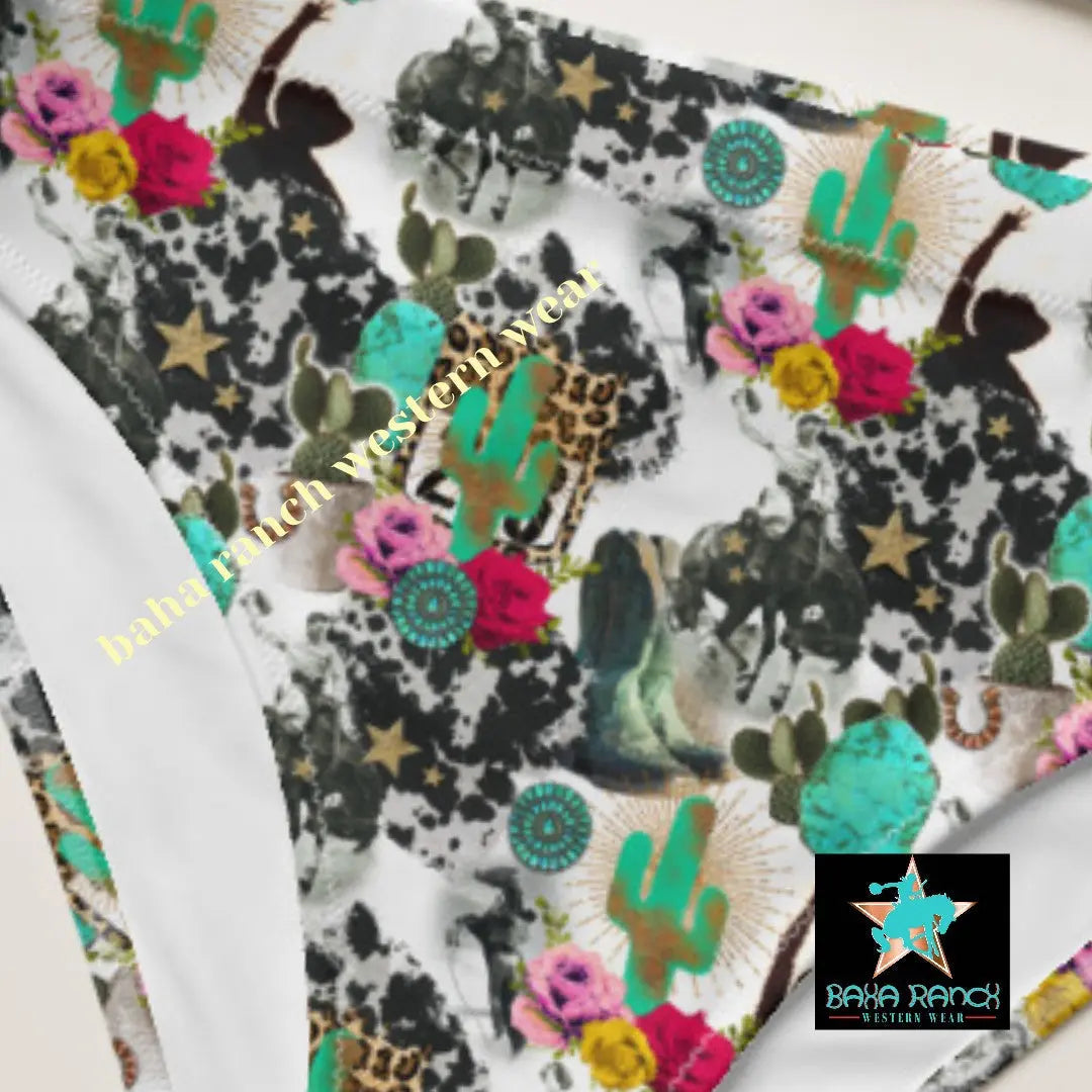 Baha Ranch Yeehaw Funky Cowgirl Collage Bikini Baha Ranch Western Wear
