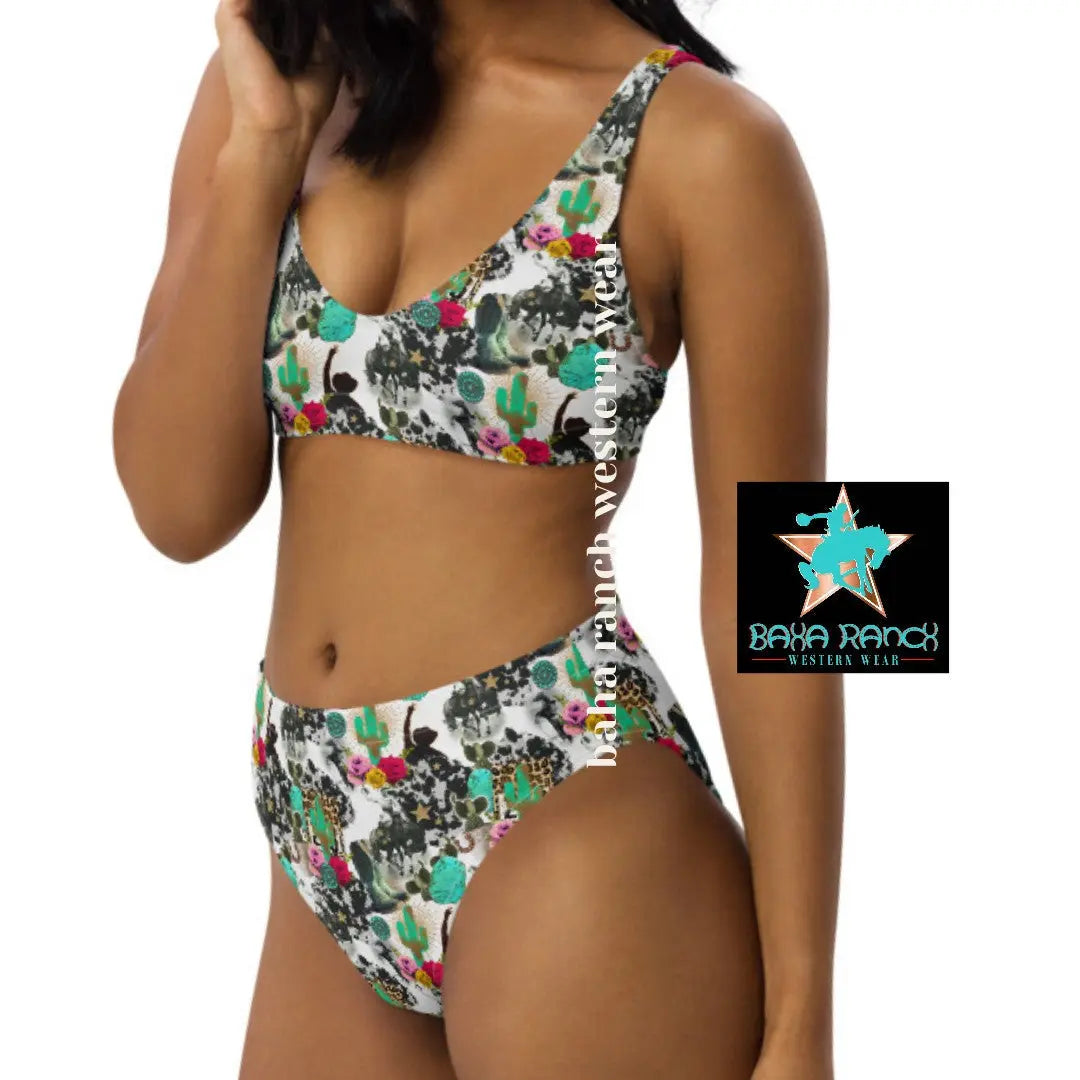 Baha Ranch Yeehaw Funky Cowgirl Collage Bikini Baha Ranch Western Wear