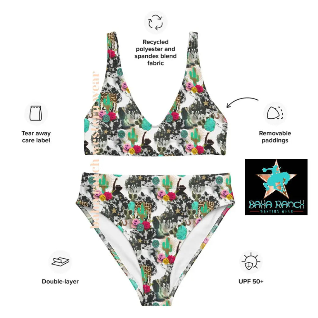 Baha Ranch Yeehaw Funky Cowgirl Collage Bikini Baha Ranch Western Wear