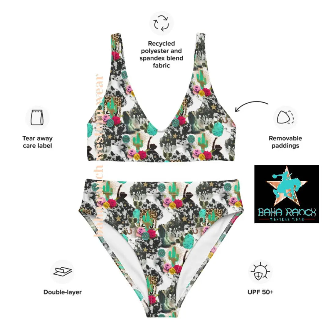 Baha Ranch Yeehaw Funky Cowgirl Collage Bikini Baha Ranch Western Wear