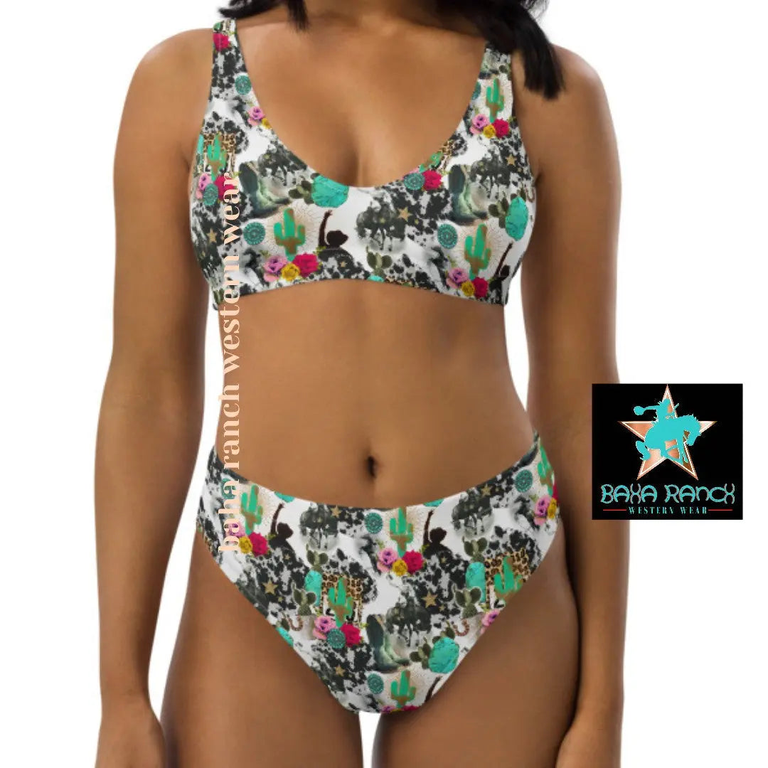 Baha Ranch Yeehaw Funky Cowgirl Collage Bikini Baha Ranch Western Wear