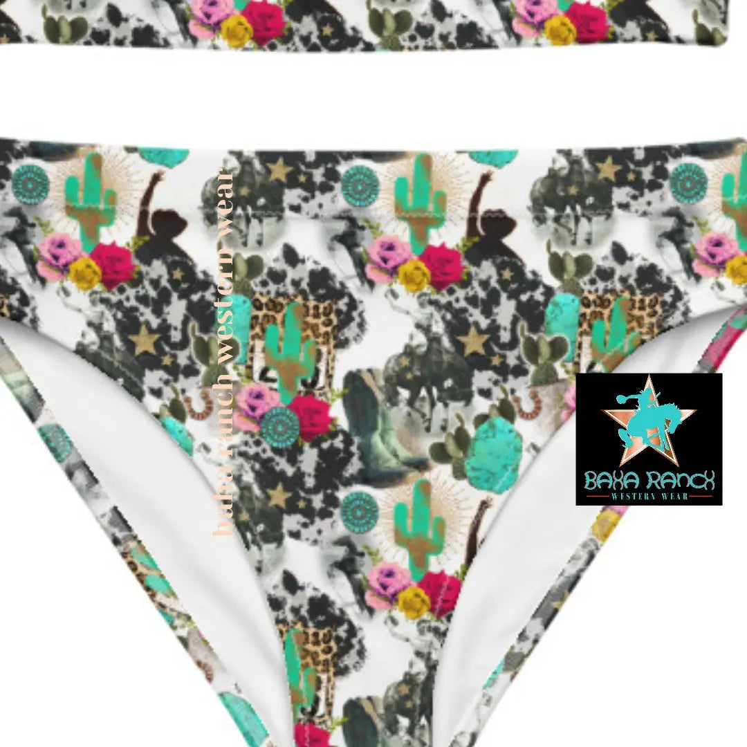 Baha Ranch Yeehaw Funky Cowgirl Collage Bikini Baha Ranch Western Wear