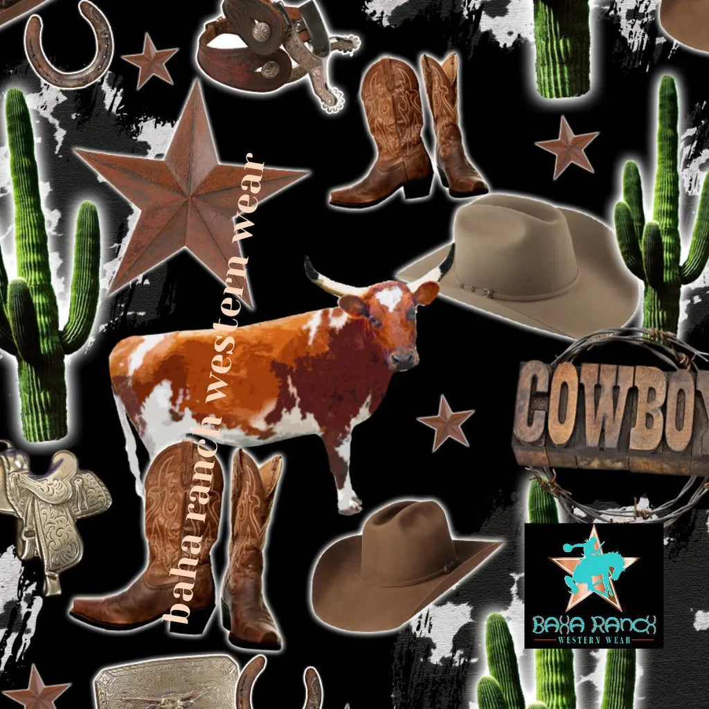 Baha Ranch Yeehaw Cowboy Collage Bikini Baha Ranch Western Wear
